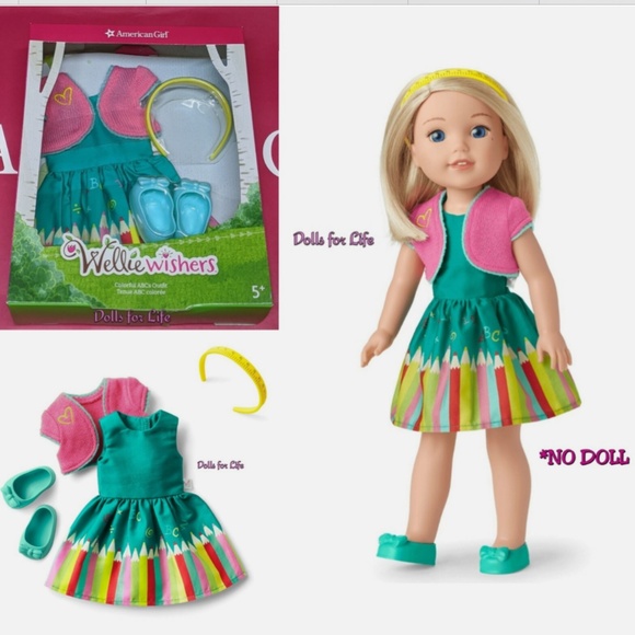 American Girl WELLIEWISHERS Colorful ABCs Outfit school! - Picture 2 of 5